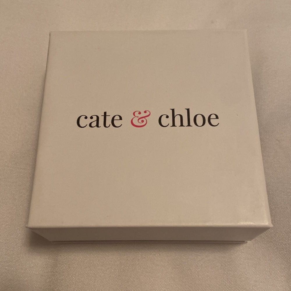 Cate & Chloe Ruth 18k White Gold Plated Halo Studs with Swarovski Crystals - Picture 2 of 4
